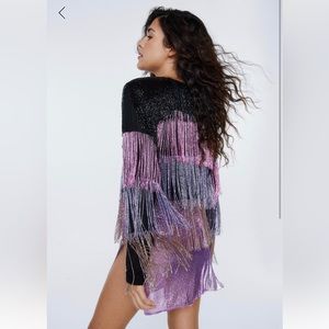 Nasty Gal Flourescent tiered fringe jacket